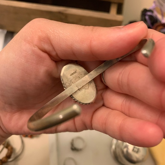 Turquoise sterling cuff - Picture 2 of 3